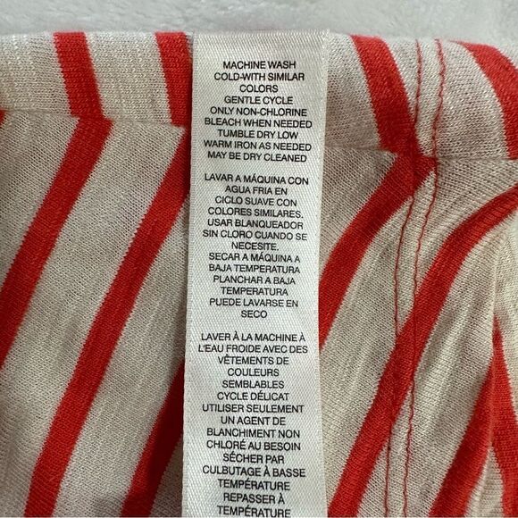 Chico’s‎ orange asymmetrical stripe tunic size M - Picture 8 of 12